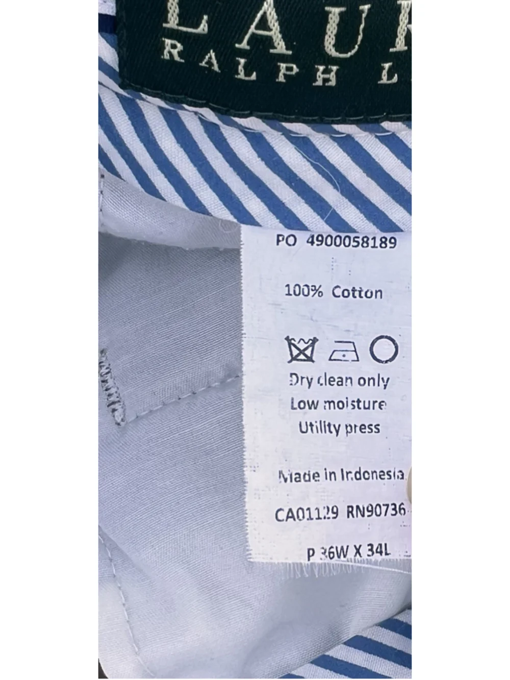 Lauren Ralph Lauren Men’s Size 36 Corduroy Trousers Pleated Cuffed Straight Leg